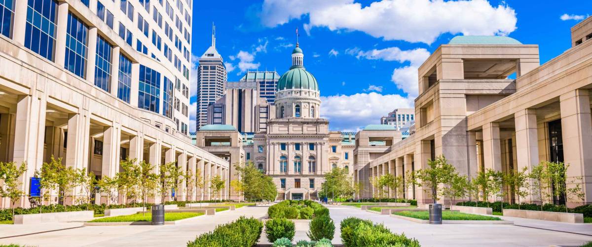 Indiana State Capitol Building in Indianapolis, Indiana, USA.