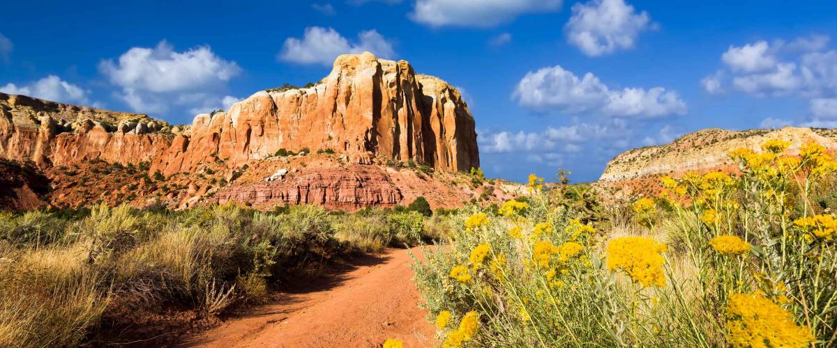 Late afternoon in the Red Rocks area of Northern New Mexico featuring amazing colors and rock formations